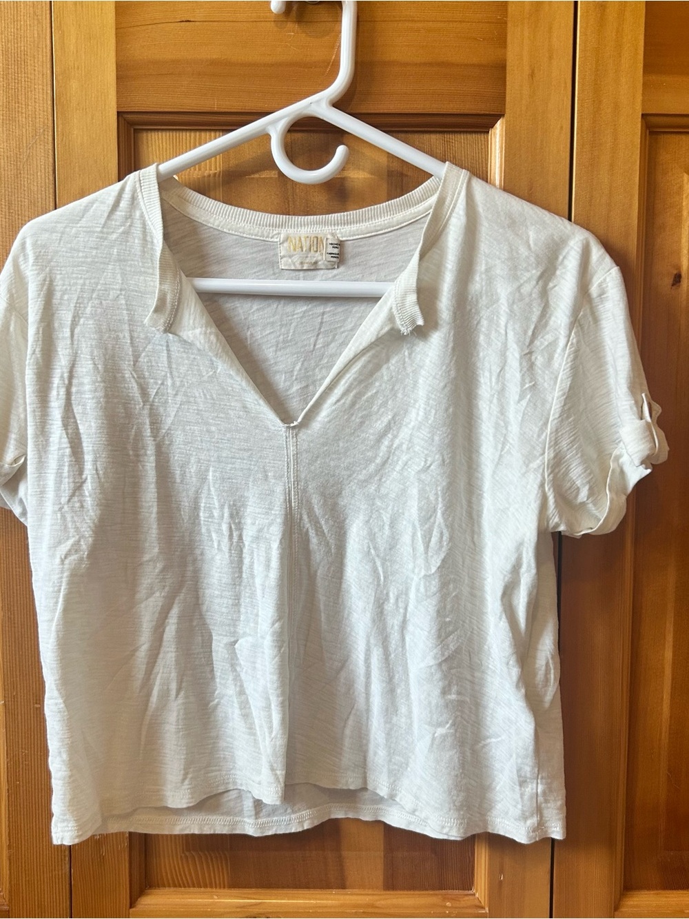 Nation LTD Off-White Short Sleeve V-Notch Tee